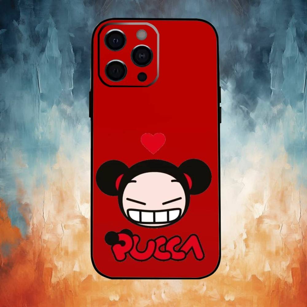Cute Cartoon-Pucca Phone Case Silicone Soft For IPhone 17,16,15,14,13,12,11,XS,Plus Pro Max