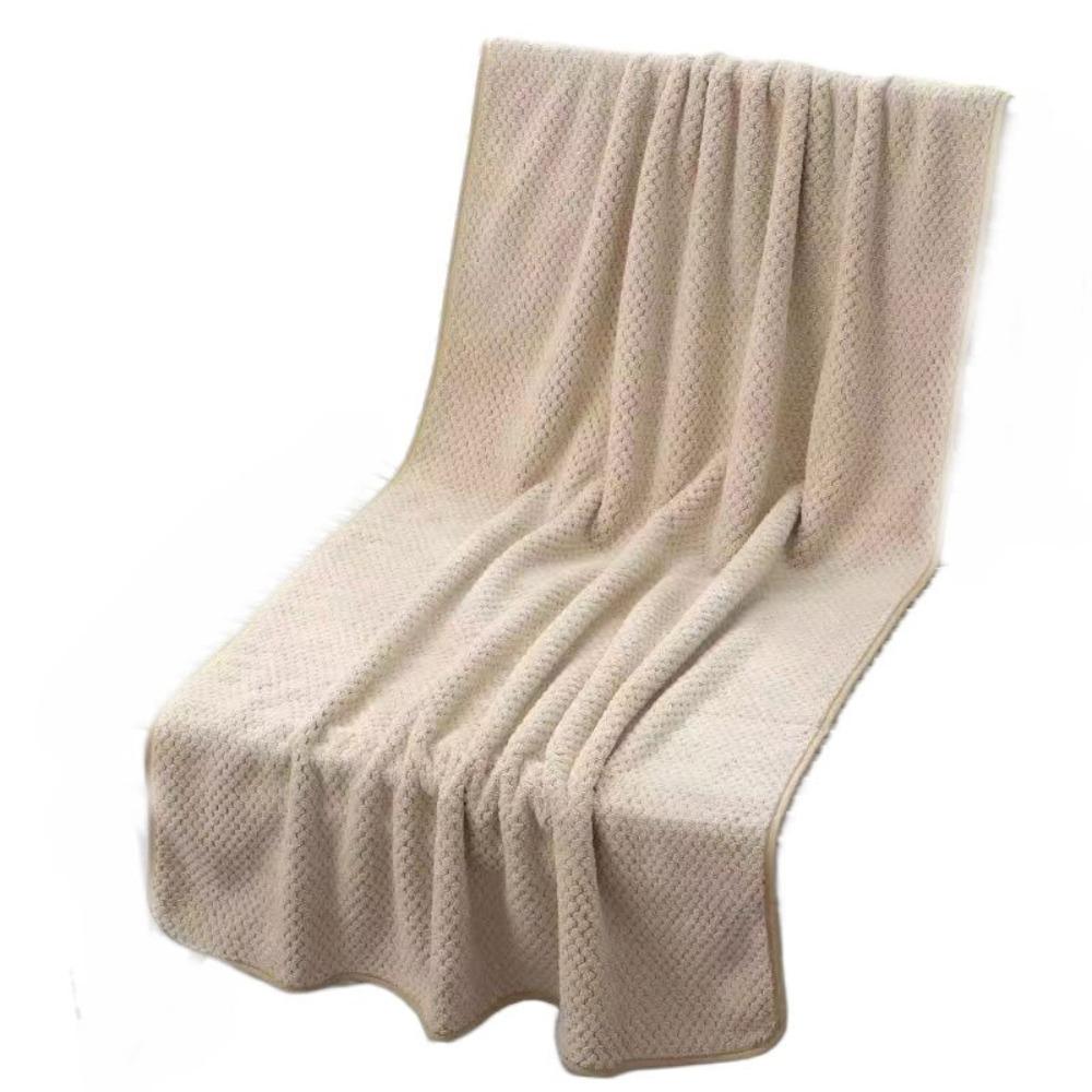 

Thickenin Bath Wiping Water Absorption Shower Towel Skin-Friendly Blanket Spa бежевый/серый