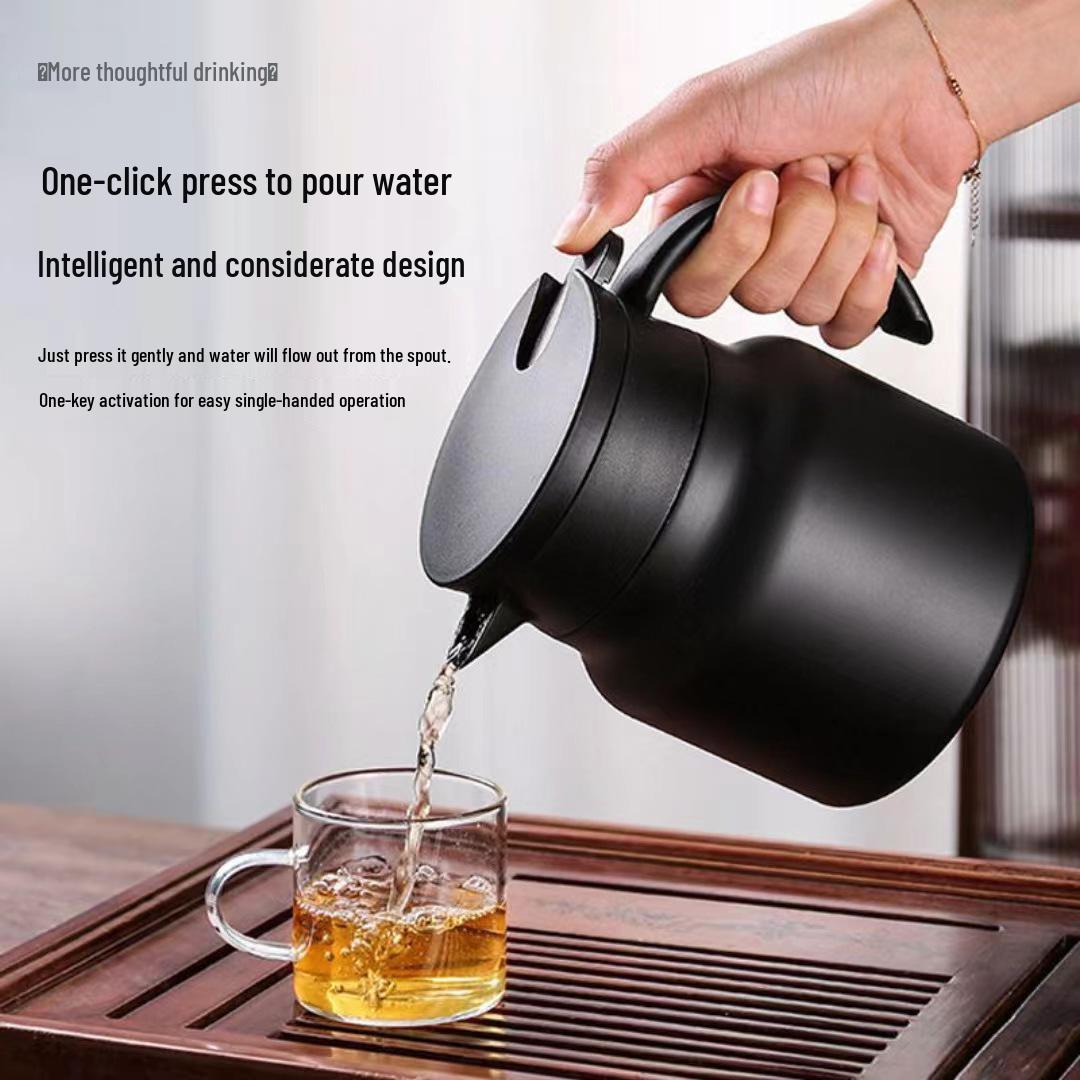 

316 Stainless Steel Vacuum Insulated Tea Thermos - Black, White, Orange 800ml with Filter чёрный