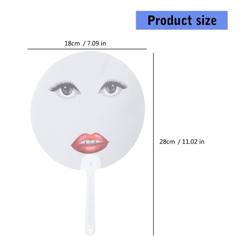 Fun Abstract Art Red Lips Print Plastic Hand Fan Portable Cooling Accessories For Event Parties Photo Props Decoration