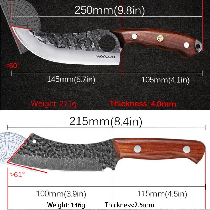 4pcs Boning Knife Sharp Multi-functional Stainless Steel Kitchen Knife Set Household Dividing Pork Meat Cleaver Boning Knife Fruit Knife