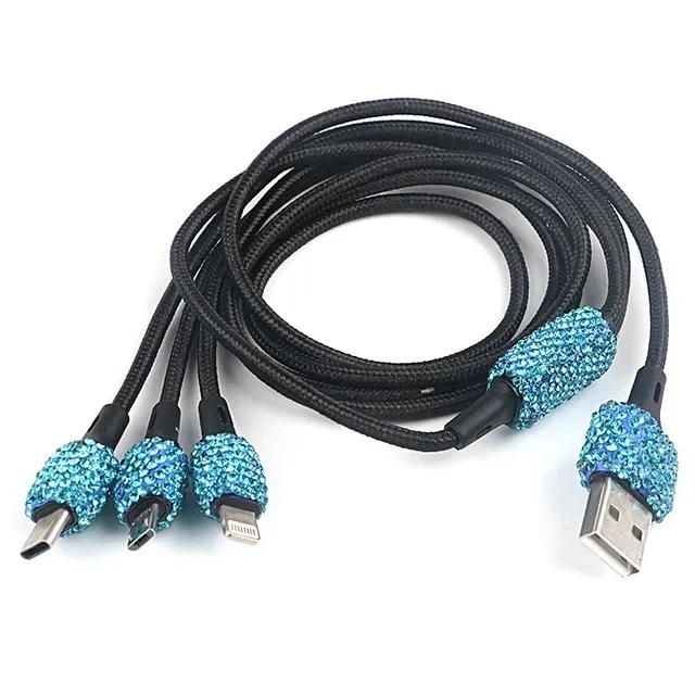 Bling USB Car Charger 5V 2.1A Dual Port Fast Adapter Pink Car Decor Car Styling Diamond Car Accessories Interior for Woman