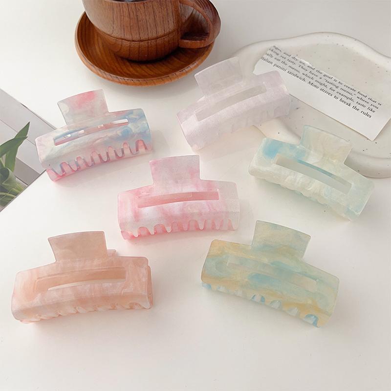 Gradient Color Gripper Korean Edition Large Acrylic Hair Grip Women'S Minimally Designed Back Hair Clip Shark Clip