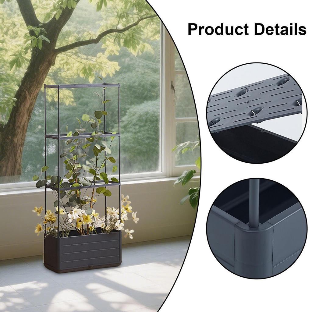 Planter with trellis planter for flowers vegetables outdoor indoor