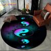 Tai Chi Bagua Yin Yang Round Area Rug –Taoist Symbol 3D Design – Non-Slip Floor Mat for Living Room, Bedroom or Meditation Space