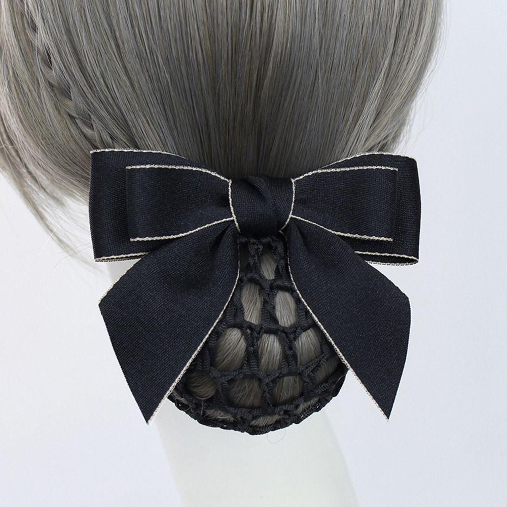For Girls Nurse For Female Bow Spring Clip Ponytail Clip Korean Bun Snood Hairgrips Cover Net