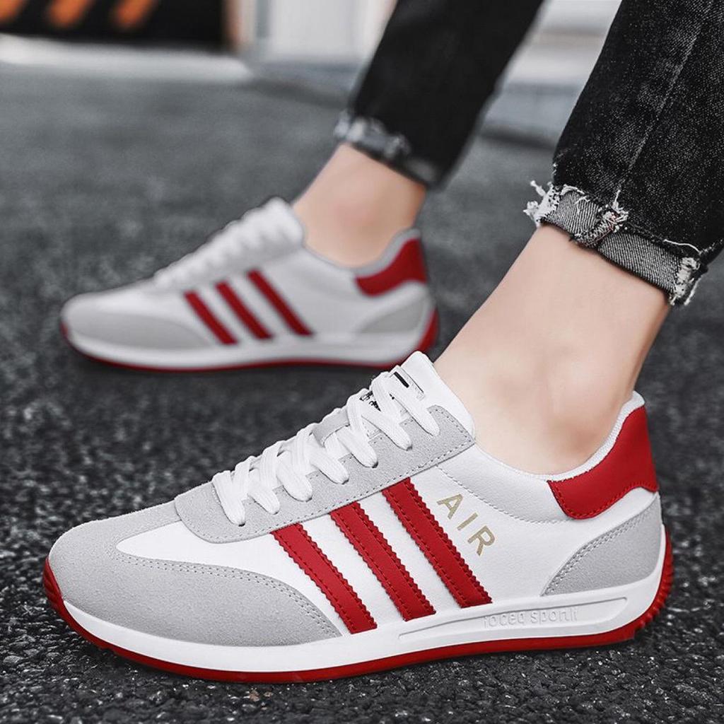 Agan Men's Versatile Autumn Soft Sole Running Shoes - Non-Slip, Wear-Resistant Casual White Sneakers