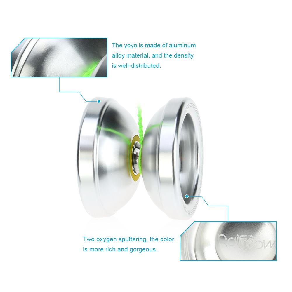 Professional Magic Yoyo T6 Rainbow Aluminum Alloy Metal Yoyo 8 Ball KK Bearing with String for Kids
