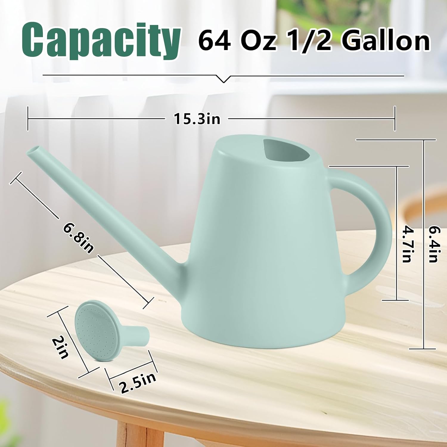 Outdoor Watering Can - Long Spout -1/2 Gallon - Light Green United States