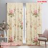 2pcs,2D Plane Printing Pattern Curtains Vintage Roses (2) Polyester Fabric (without Rod) Home Decor Use for Living Room &