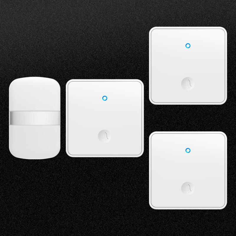 Ultra-Long Range Wireless Self-Powered Doorbell with Large Button for Home белый