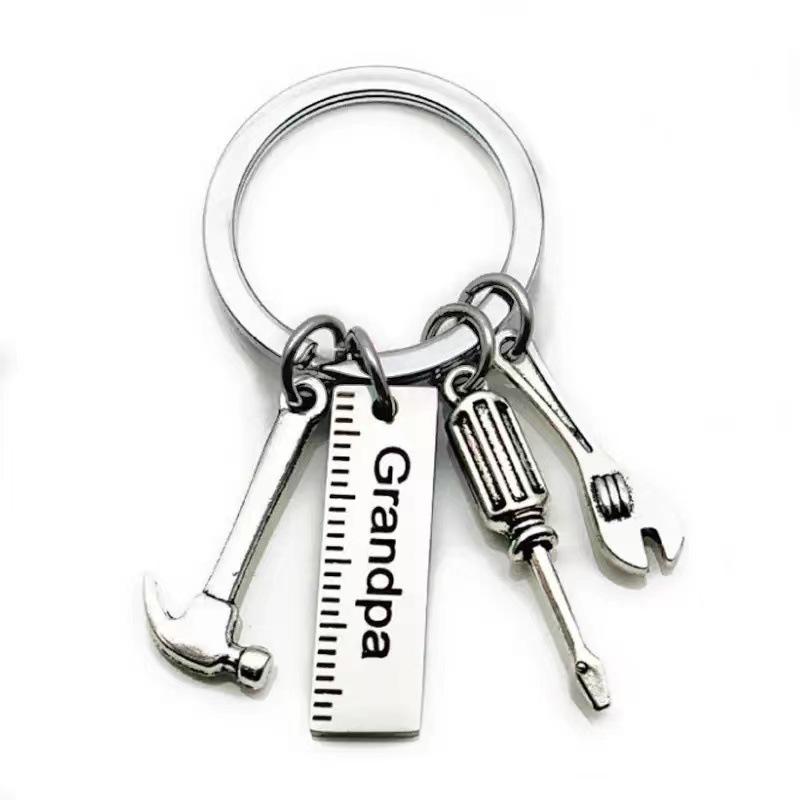 Keychain Mini Tools Set AlloyScrew Driver with Ruler Hammer Wrench Screwdriver Key Chain Key Ring Carabiner Charms Father's Gift