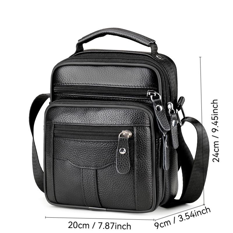 Genuine Leather Men's Single Shoulder Bag - 2025 Fashion Crossbody with High-End Cowhide Feel