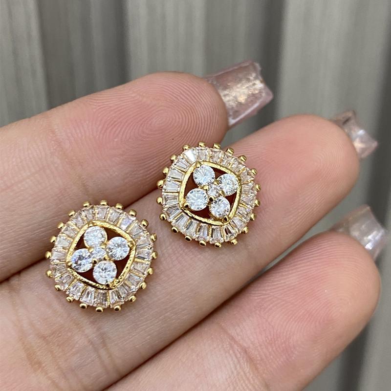 Hot-selling Seiko flash diamond circle cross stud earrings Japanese and Korean creative earrings