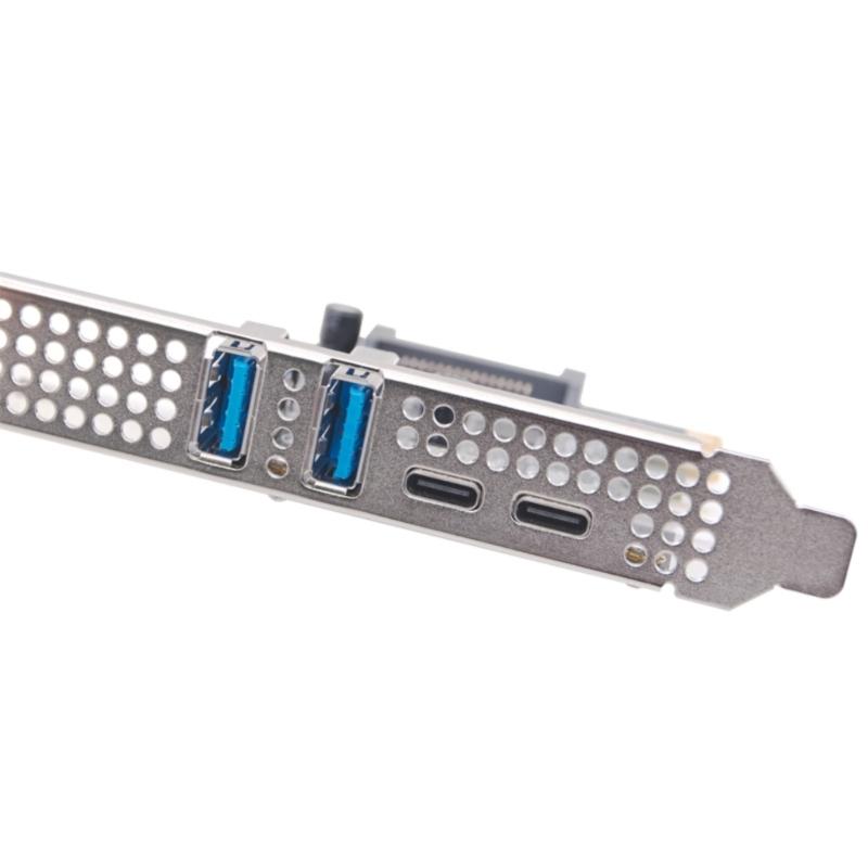 Highly Speed PCIE 1X To USB 3.0 Expansion Card USB 3.2 Gen1 Type C and USB 3.0 Interfaces Risers Card For Desktop PC