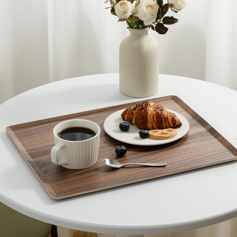 Walnut Tea Tray Rectangular Coffee Shop Dessert Snack Tray Tea Cup Storage Tray High-grade Wooden Plate