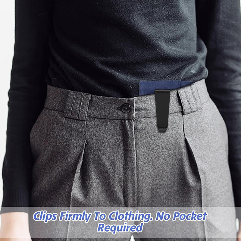 Compact Ultra Thin Hidden Clip Stash Money Belt Wallet Credit Card Holder Anti-Theft Travel Pouch for Women Men