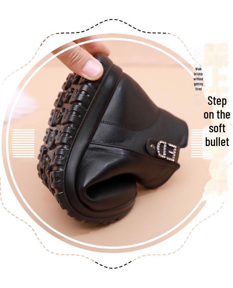 Women's Winter Warm Cotton Boots - Soft Bottom, Plus Velvet, Middle-Aged & Elderly Short Boots