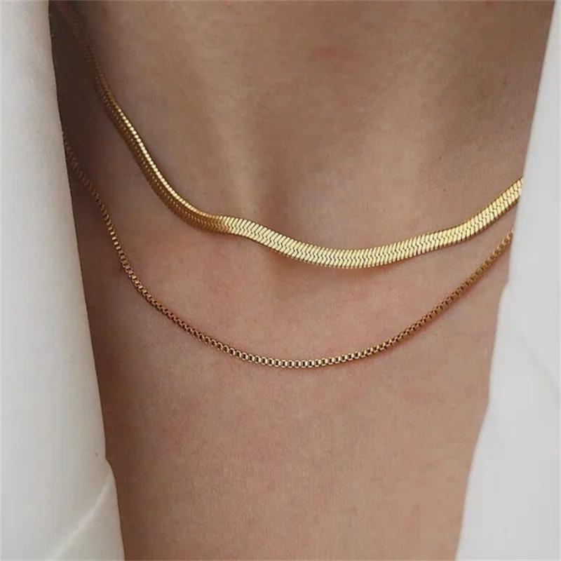 Módní náhrdelník s hadím řetízkem Women Design Senior Sense of Personality náhrdelník Trendy párty šperky dárek