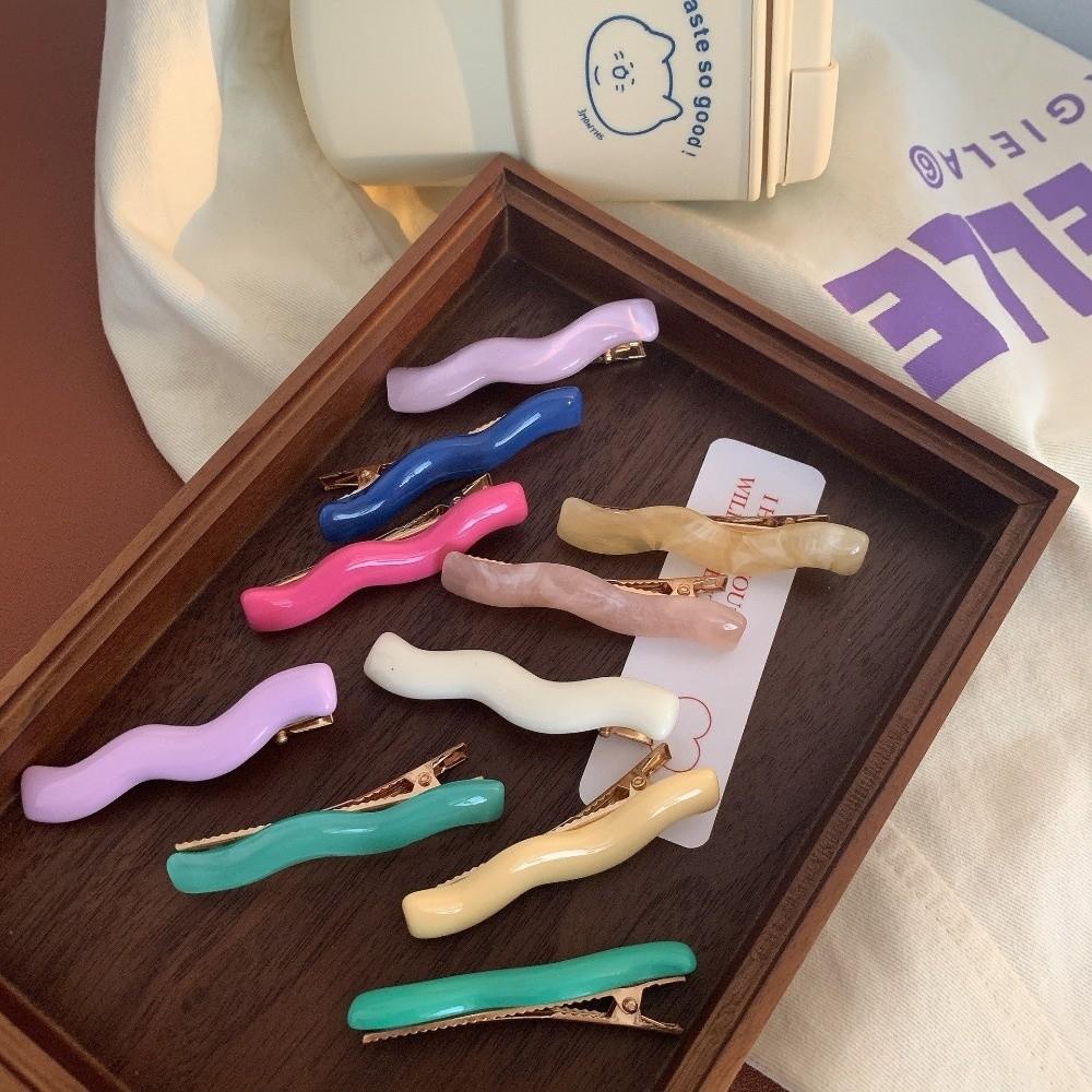 2pcs/set Candy Color Wave Hair Clips Hairpin Korean Girls Side Clip Hair Accessories
