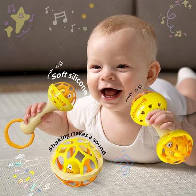 3pcs Random Color Matching Baby Toys Textured Hand Touch Grasp Balls 0 12 Months Infant Tactile Senses Development Mass