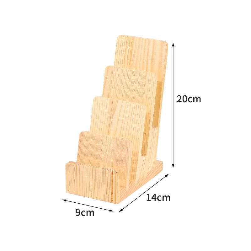 Pre-sale Wooden Business Card and Magazine Display Stand with Non-slip Base
