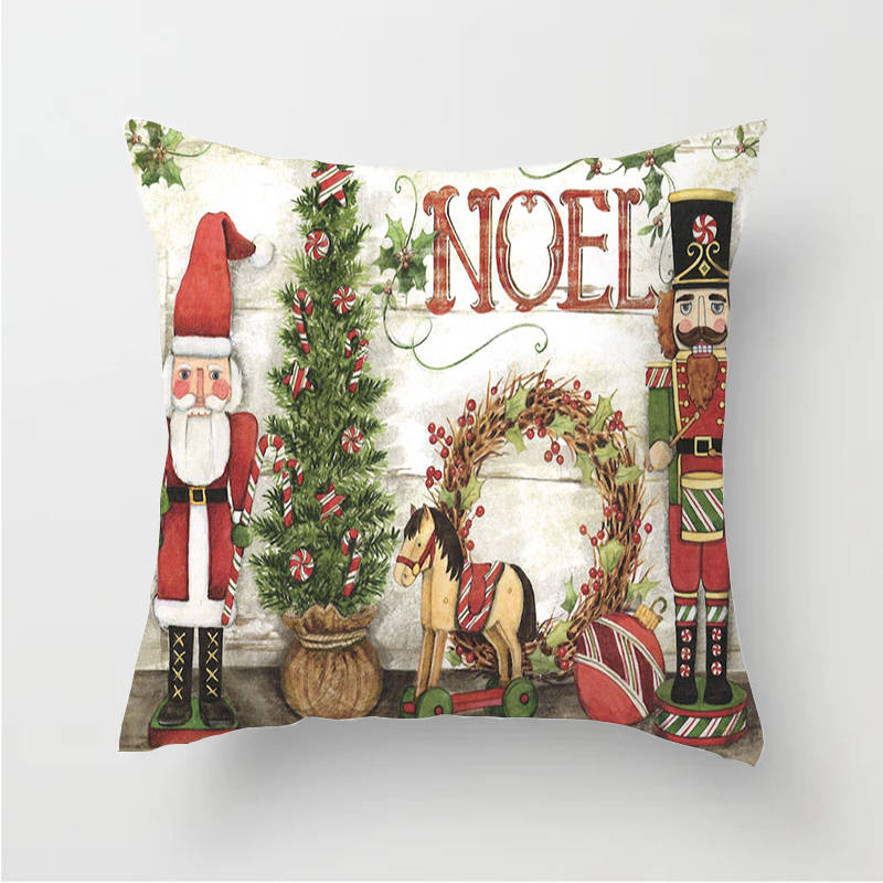 Red Truck Christmas Tree Pattern Cushion Cover Polyester Sofa Pillow Case Home Decorative Pillow Cover 45X45CM Fundas De Cojin