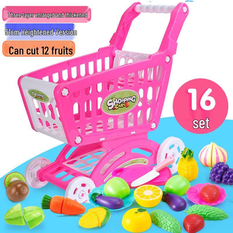Kids' Shopping Cart Toy Set with Fruit Cutting (Multiple Sizes)