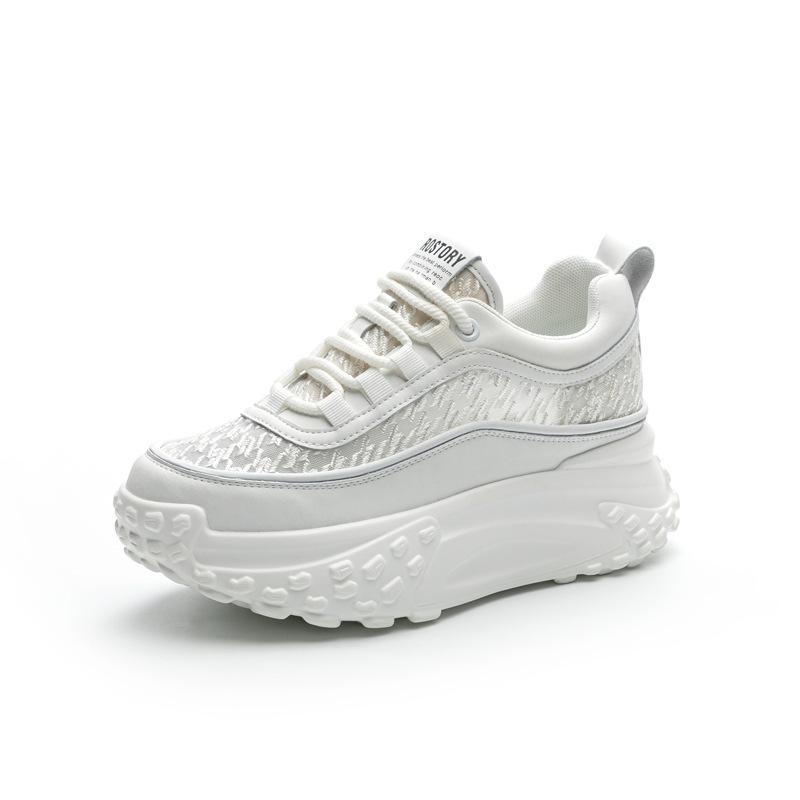 Spring and Autumn New Casual Versatile Heightening Shoes Slope Heel Fashion Color Matching Student Shoes Women's Trendy Shoes Women