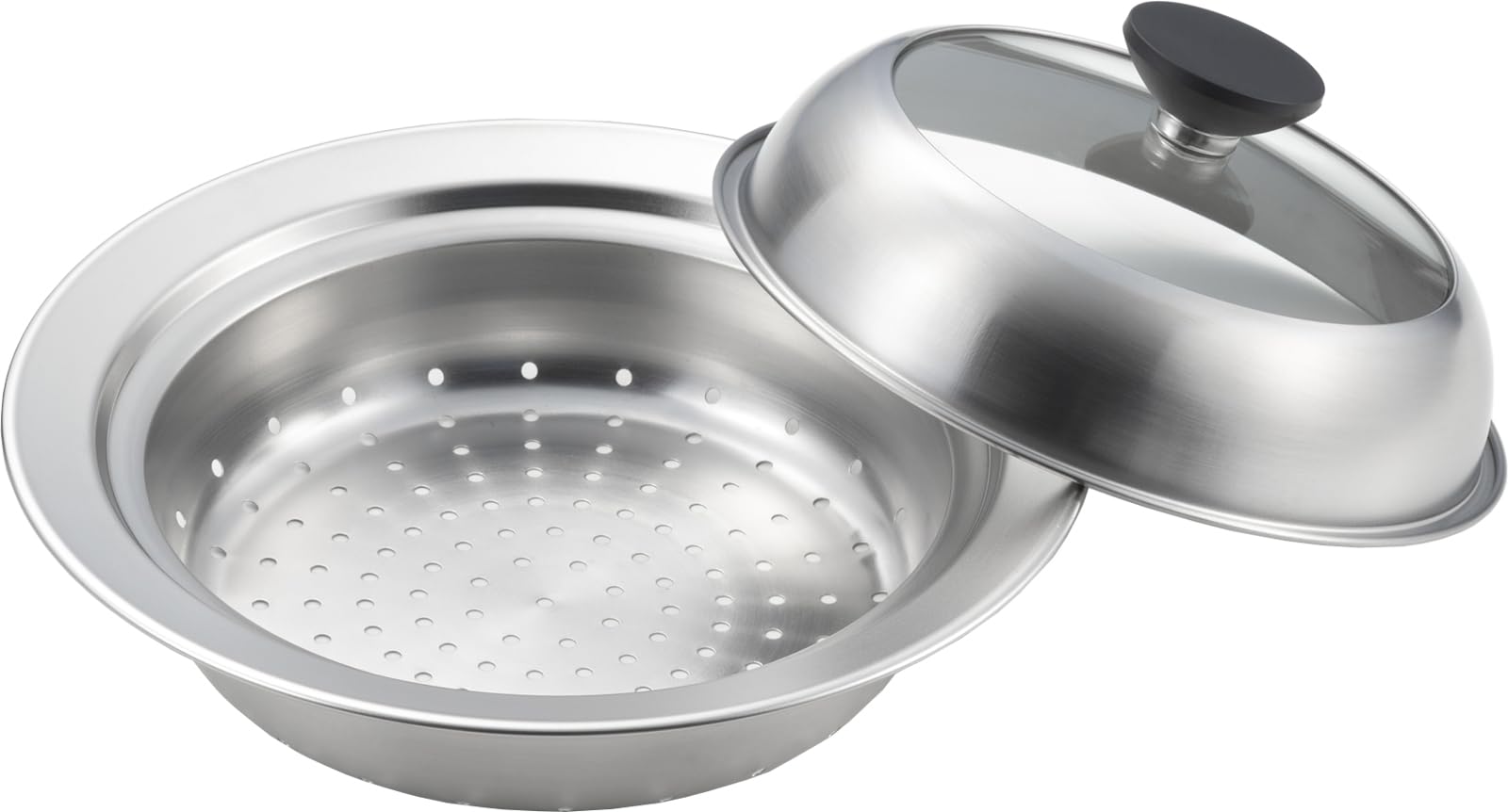 

Yoshikawa Steamer for pots with glass lid Steaming plate Just place on pot Stainless steel Steamed food Made in Japan YJ3625 Visible! 18-20cm