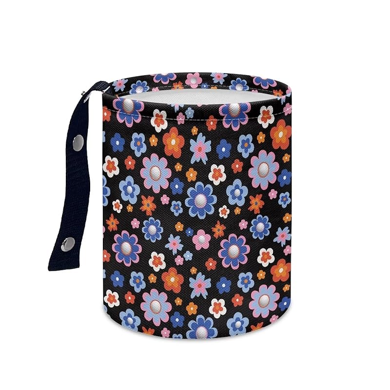 Daisy Cute Collapsible Portable Trash Can for Car Front Seat, Back Seat, Floor, Headrest Rubbish Bin