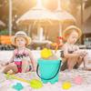 6 Piece Sand Toy Beach Toy Set with Sand Wheel, Truck, Sand Molds, Bucket, Shovel, Water Toy Set, Outdoor Toy for Boys Girls 3 4 5 6 7 Years