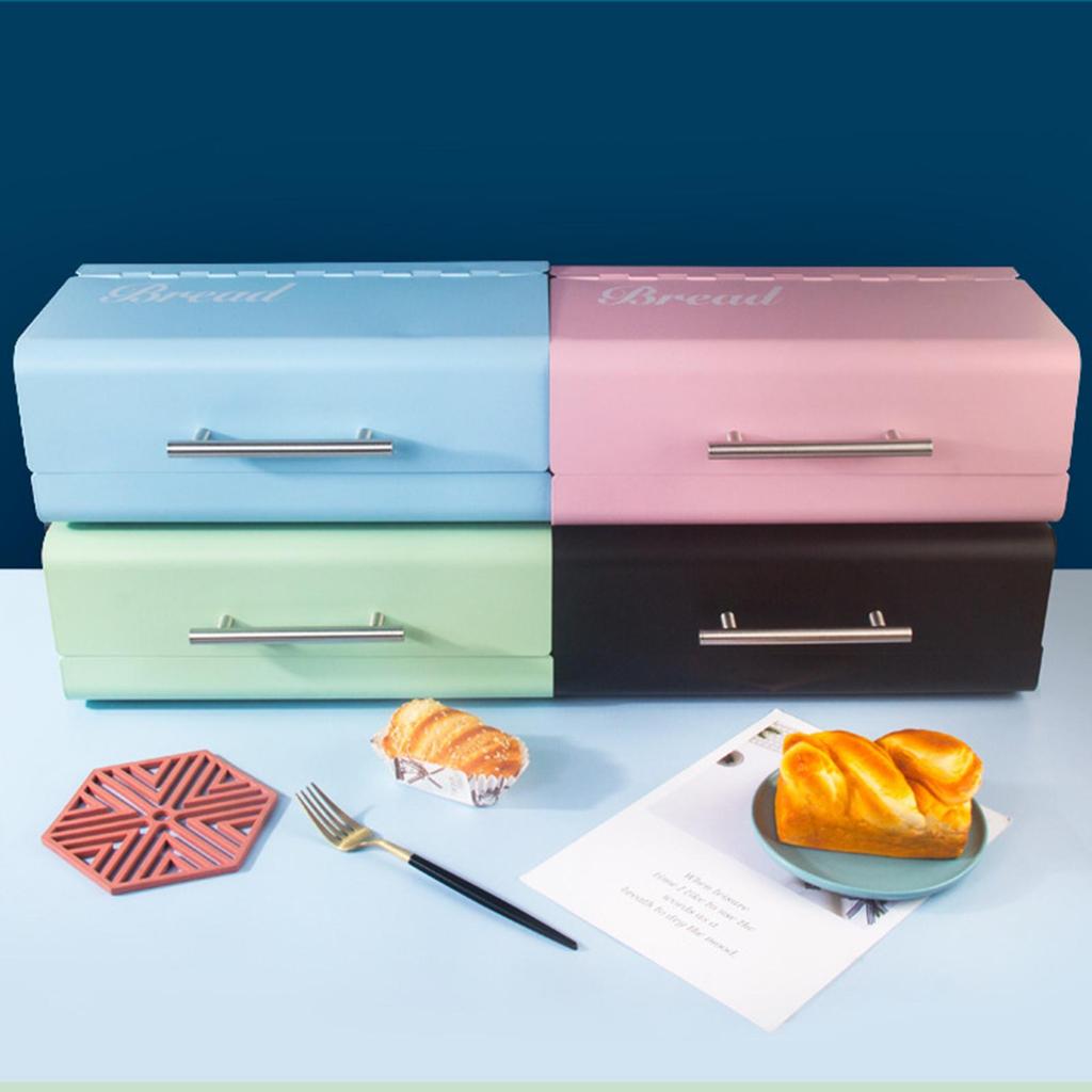 Kitchen Bread Box Organizer- Bin Keeper Storage Containers- Basket , Green