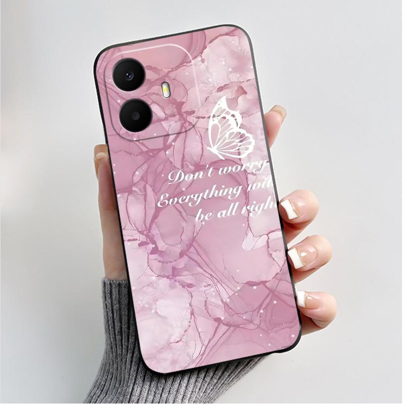 For TCL K70 4G 5G Case Luxury Fashion Butterfly Flower Black Soft Silicone Bumper Cover for TCL K70 Power T522A T522E Phone Case