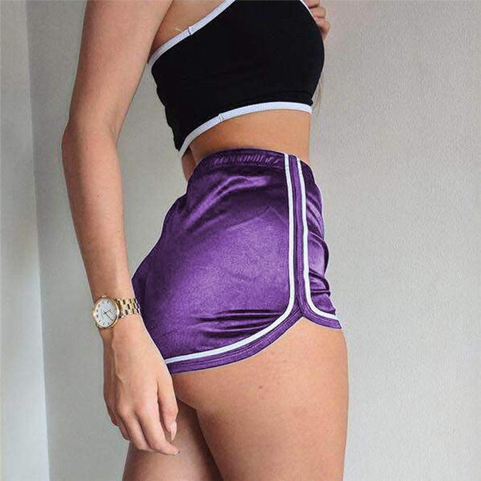 Women Fashion Pleated Elastic High Waist Sexy Shorts