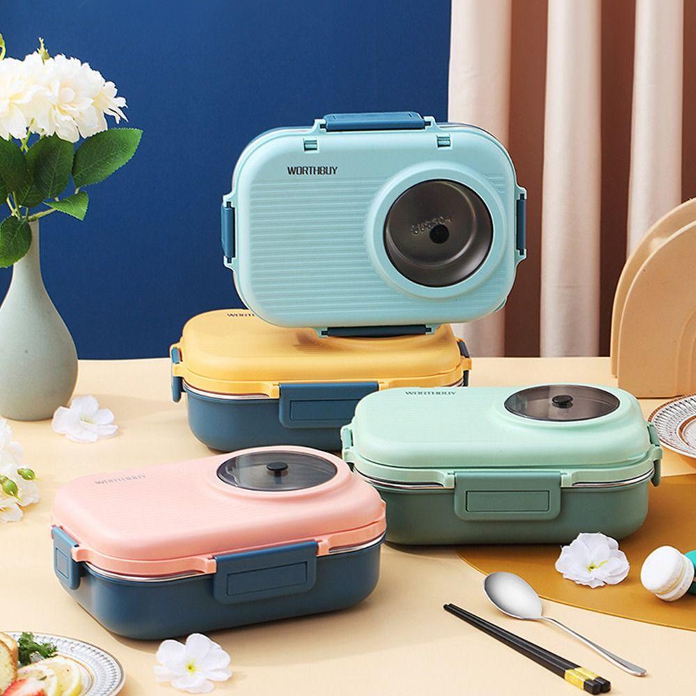 1100ml Double Layer Lunch Box Leak-Proof Food Storage Container Insulated Box  for Office&School