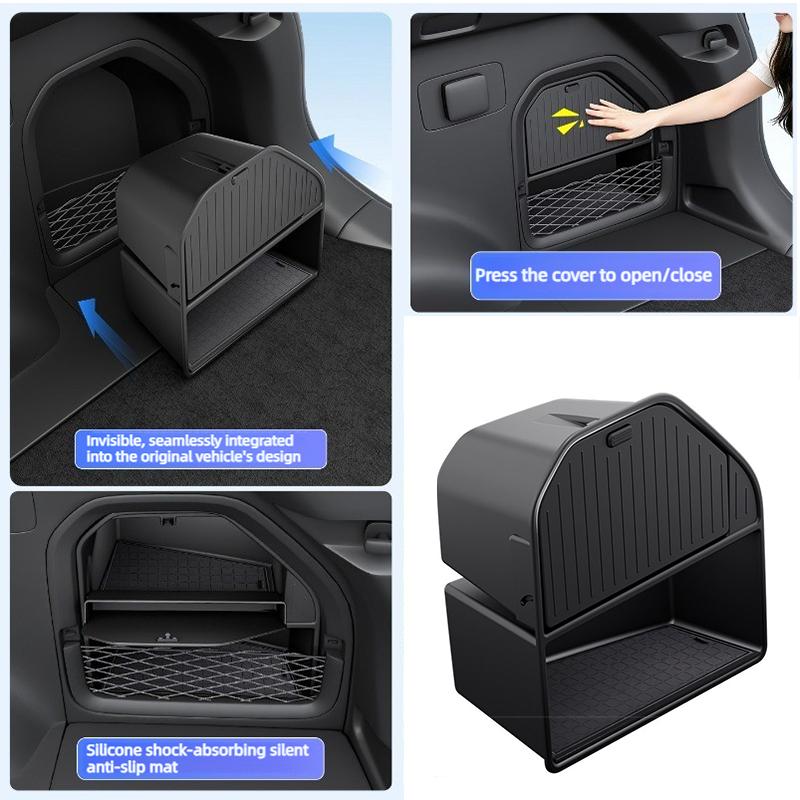 Para Toyota RAV4 2020-2025 Caja de Almacenamiento Lado Derecho Bandeja Organizadora ABS Negra con Almohadilla Suave Accesorios de Interior de Coche Protección