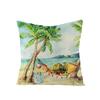 Summer Beach Style Throw Pillowcase Blue Cushion Cover Coconut Watermelon Print Linen Pillow Covers Home Decor Pillowslip