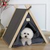 Pet Teepee Tent Soft Large Space Portable Universal Pet Tent Bed for Dogs and Cats Grey Grey