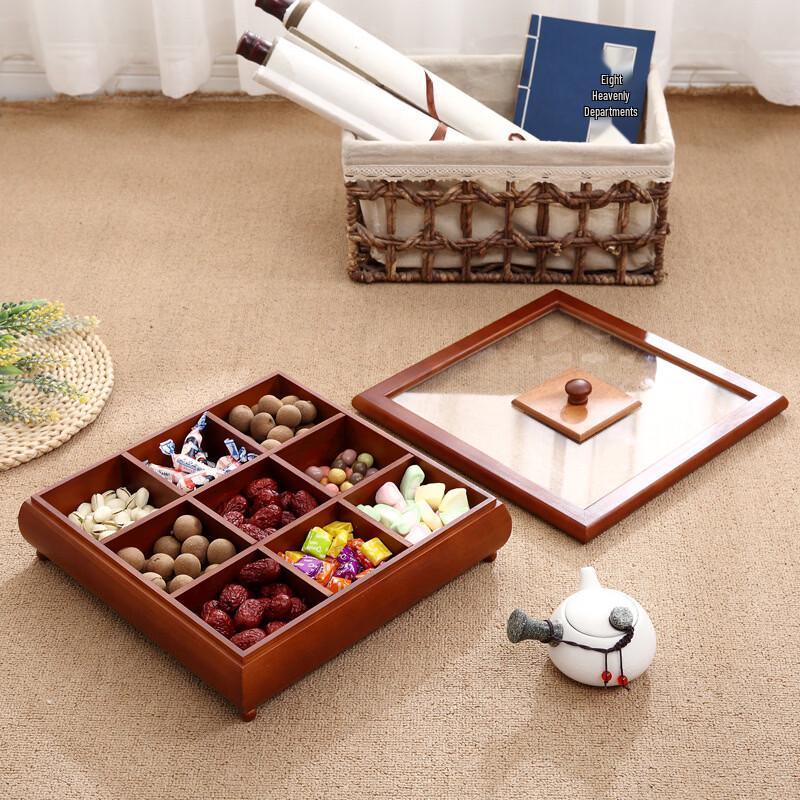 Wooden Chinese Style Divided Dried Fruit Box
