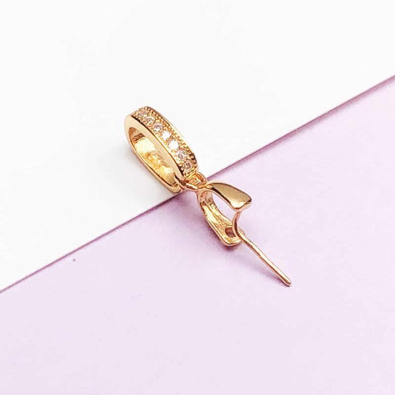 S925 Silver 18k Rose Gold Plated Melon Seed Jade Pendant Buckle Clip