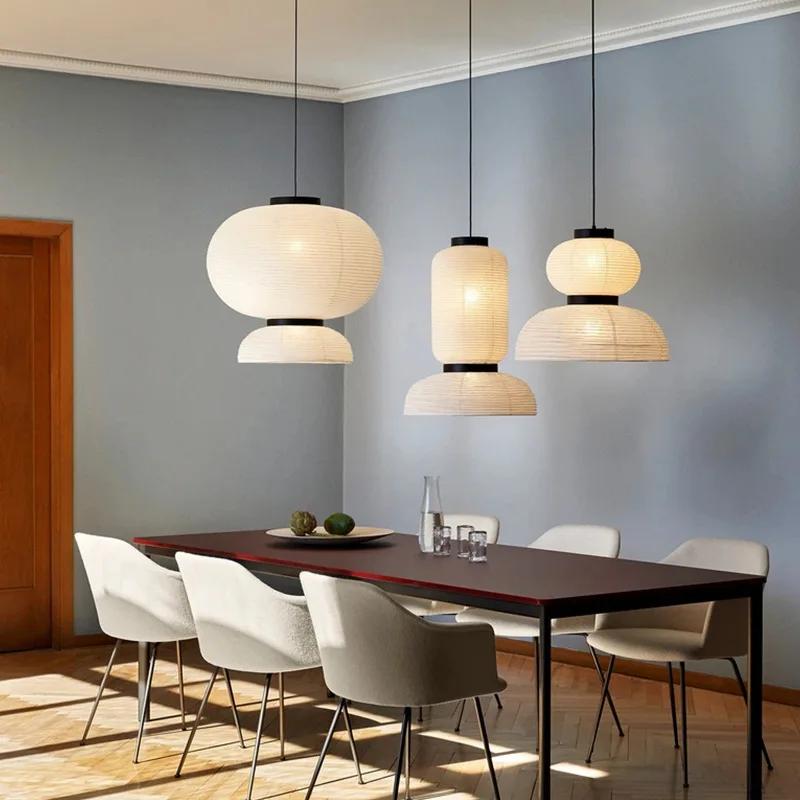 Modern minimalist rice paper lamp Japanese homestay Noguchi brave handmade rice paper pendant light Wabi Sabi medieval style
