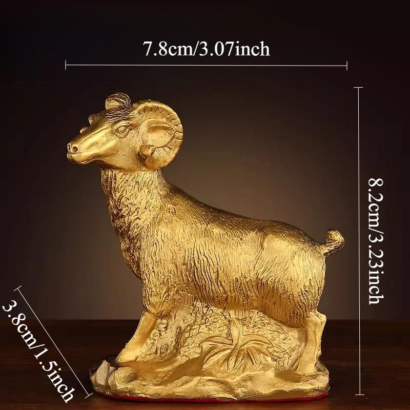1pc Metal Sheep Ornament Home Decoration Metal Animal Handicrafts Desktop Animal Ornaments Chinese Zodiac Sheep Sculpture
