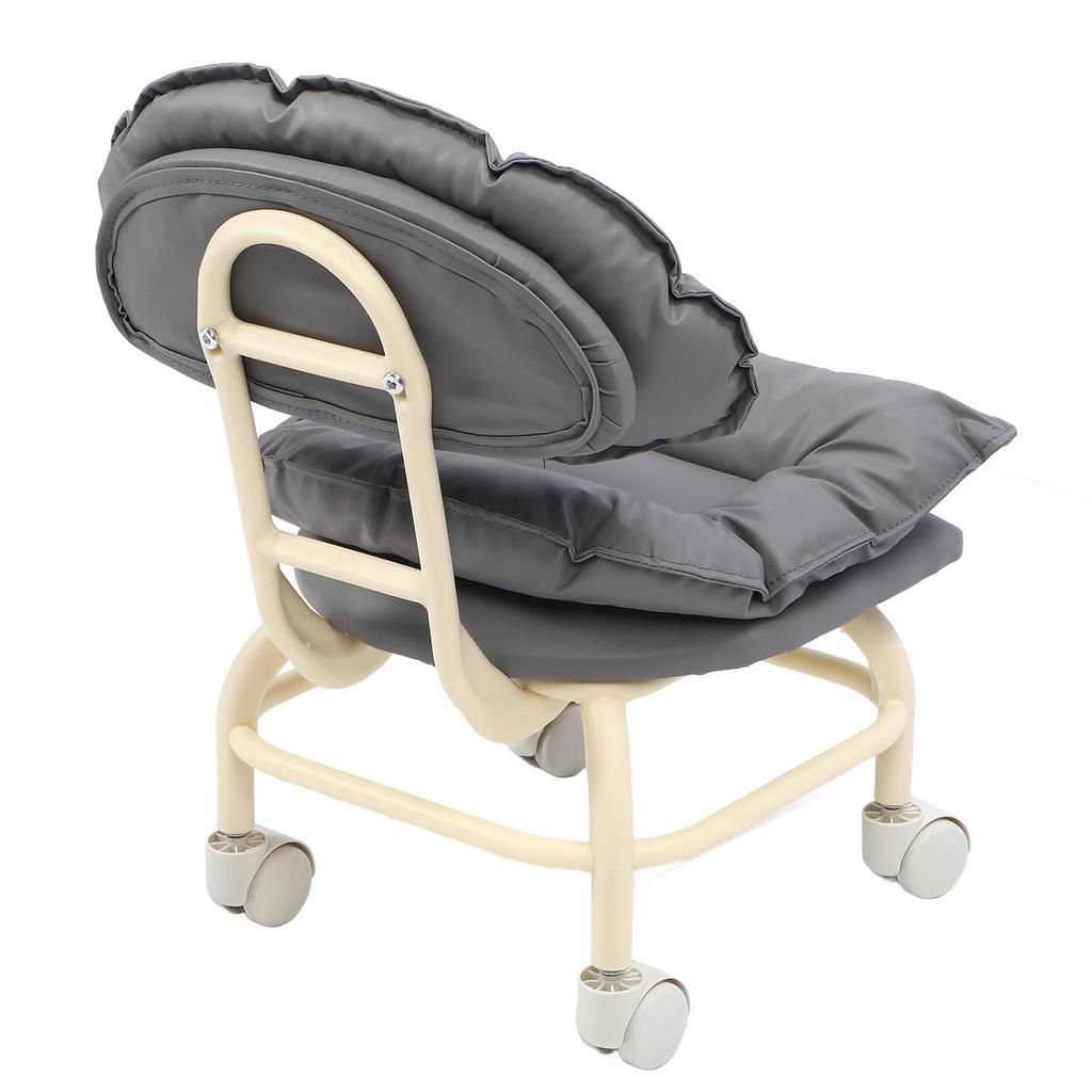 Gray Swivel Stool Portable Miniature Rolling Chair 360 Degree Swivel Rolling Stool with Wheels and