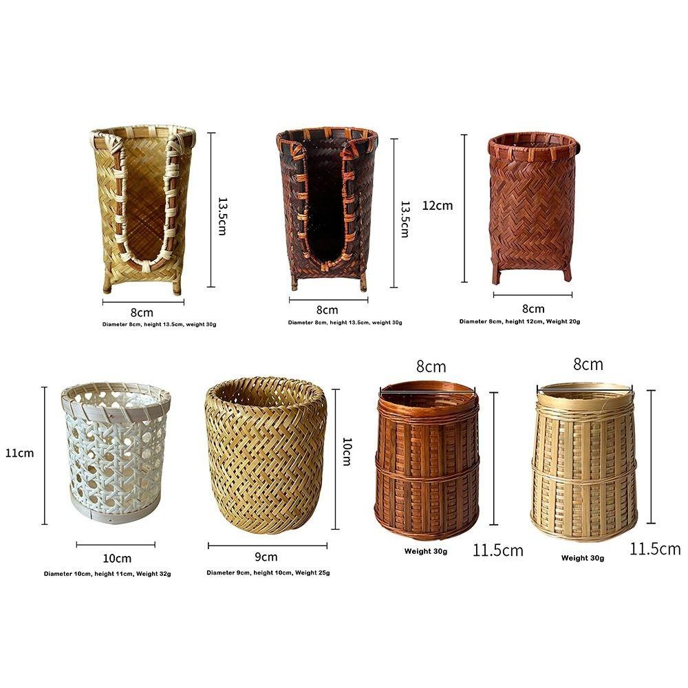 Bamboo Woven Cup Holder Rack Retro Tea Cup Storage Box Convenient Paper Cup Dispenser  Tea Ceremony
