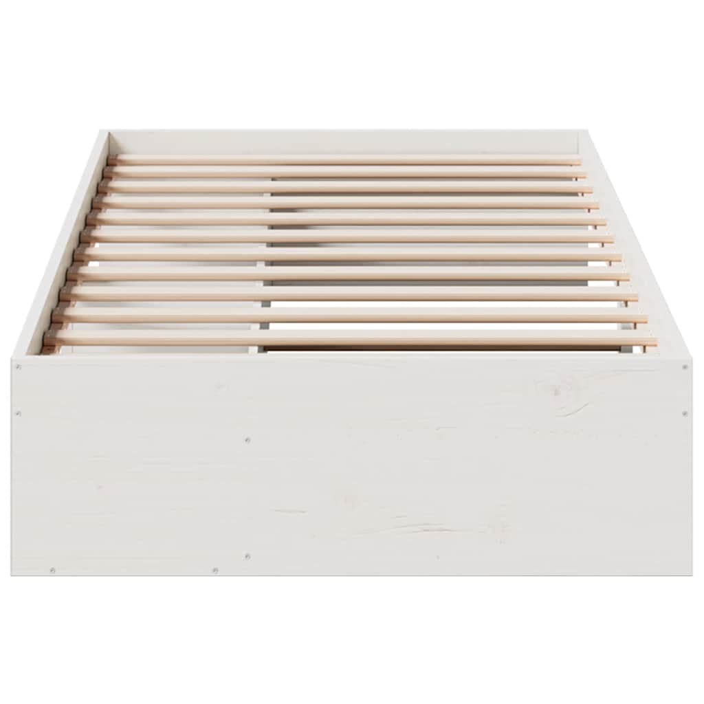 Łóżko Dzienne Bez Materaca Białe 75X190 Cm Lite Drewno Sosnowe