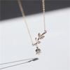 Vergoldete S925 Sterling Silber Olivenzweig Diamant Halskette für Damen
