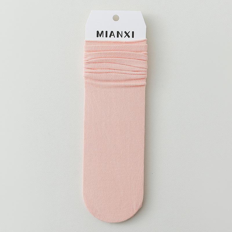 Female Summer Thin Cotton Month Son In The Tube Boneless Pile Socks