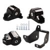 Black 3 Bolts Engine Motor Mount Bracket kit For Honda Civic EK B16 B18 B20 B & D Series 96-00 Aluminum  BILEET