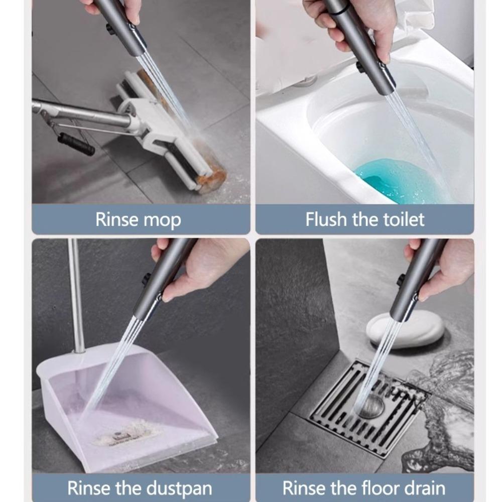Stainless Steel Material Handheld Bidet Sprayer Hand-held Design Double Outlet Toilet Cleaning Bidet Sprayer Pressurized Spray